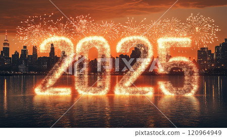 Spectacular fireworks celebrating the New Year... - Stock Illustration ...