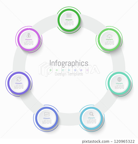 Infographic 7 options design elements for your business data. Vector Illustration. Infographic 7 options design elements for your business data. Vector Illustration. 120965322
