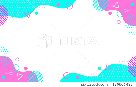Pop geometric pattern background material 20 Light blue Pink Retro style frame 120965485
