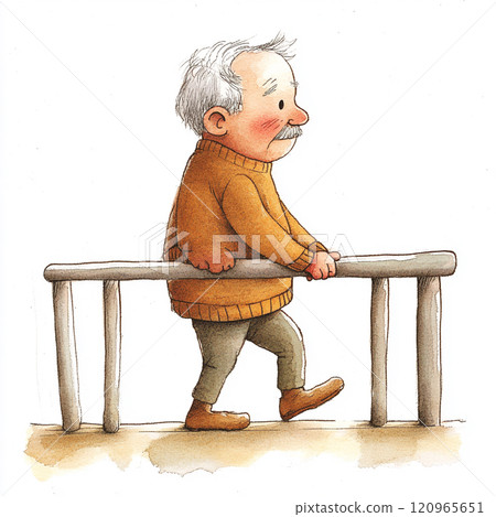 Grandpa working hard on rehabilitation 120965651