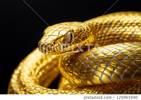 Golden Snake: Expressing the symbolism and elegance of the Chinese zodiac 4 AI-generated image 120965690