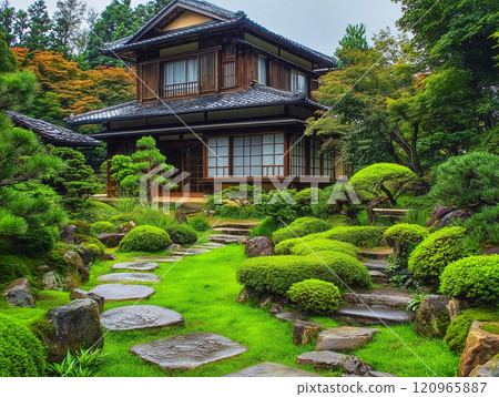 美麗的日本庭園與古老民居的和諧:感受日本精神的傳統風景 6 AI 生成圖像 美麗的日本庭園與古老民居的和諧:感受日本精神的傳統風景 6 AI 生成圖像 120965887