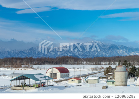 Winter in the Hidaka Mountains, Erimo Tokachi National Park and Tokachi Plain 120966292