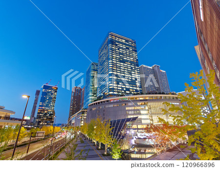 In front of JR Osaka Station, skyscrapers at dusk (Grand Front Osaka, etc.) 120966896