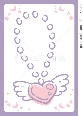 可愛的項鍊夢川，少女柔和色調插畫素材。向量插圖材料。 120968008