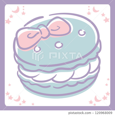 Cute macarons. Dreamy, girly pastel tone illustration material. Vector illustration material. Cute macarons. Dreamy, girly pastel tone illustration material. Vector illustration material. 120968009
