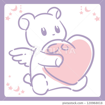 Cute bear. Dreamy, girly pastel tone illustration material. Vector illustration material. 120968018