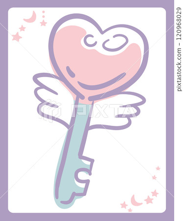 通往心靈的鑰匙。夢川，少女柔和色調插畫素材。向量插圖材料。 120968029