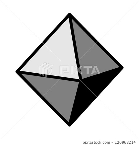 Illustration of a three-dimensional regular octahedron Illustration of a three-dimensional regular octahedron 120968214