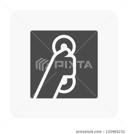 Tile floor installation construction and tool vector icon, black silhouette style. Tile floor installation construction and tool vector icon, black silhouette style. 120968232