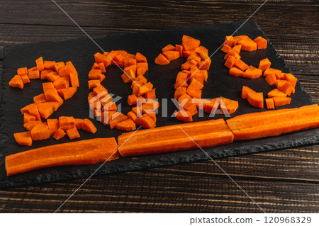Vegan concept 2025, choice for the new year of proper nutrition 120968329