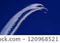 The Japan Air Self-Defense Force's Blue Impulse dances in the blue sky 120968521