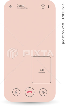 Minimalistic Video Call Interface Design with Soft Pastel Theme Minimalistic Video Call Interface Design with Soft Pastel Theme 120968544