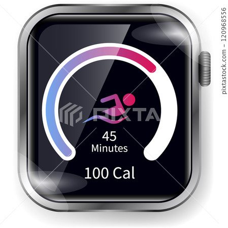 Sport Activity Smartwatch Face with Calorie and Time Tracker 120968556
