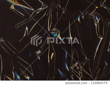 Wrinkled texture. Creased film overlay. Blue orange white color light flare dust scratch grain noise defect worn effect distressed foil dark illustration art abstract background. Wrinkled texture. Creased film overlay. Blue orange white color light flare dust scratch grain noise defect worn effect distressed foil dark illustration art abstract background. 120968574