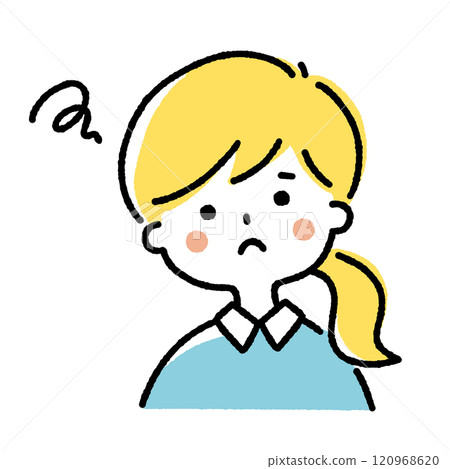 A girl with a troubled look 120968620