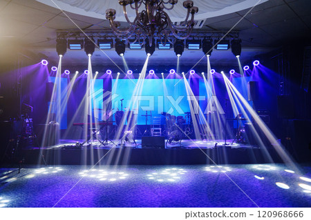 An empty stage in the spotlights.  120968666