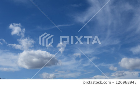 Summer blue sky and white clouds Summer blue sky and white clouds 120968945