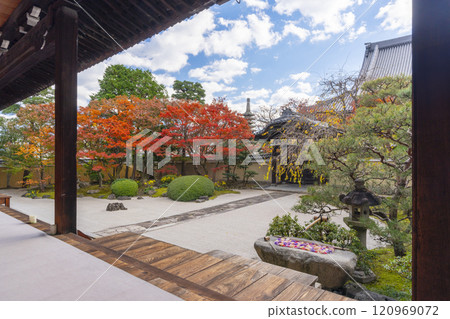 Kyoto Myokenji Temple (Myokenji) - Beautiful autumn leaves in the Shikai Shodo Garden Kyoto Myokenji Temple (Myokenji) - Beautiful autumn leaves in the Shikai Shodo Garden 120969072