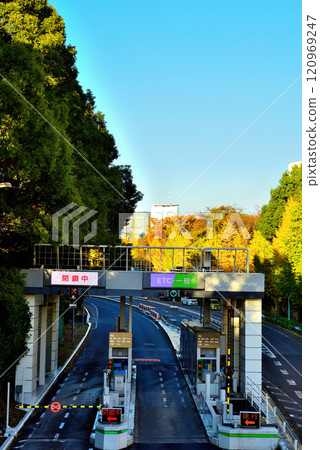 Autumn at the Metropolitan Expressway Route 4 Shinjuku Line Yoyogi Exit 120969247