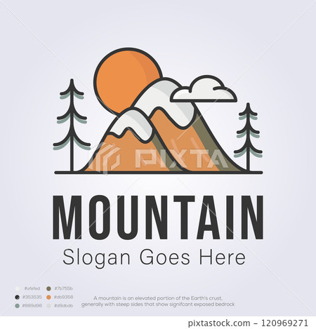 modern minimalist mountain logo icon symbol vector illustration design. outdoor adventure logo design modern minimalist mountain logo icon symbol vector illustration design. outdoor adventure logo design 120969271