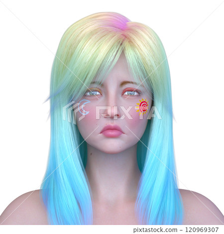 Close-up of a woman's face Close-up of a woman's face 120969307