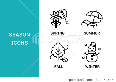 Spring, Summer, Autumn, Winter Icons Spring, Summer, Autumn, Winter Icons 120969377