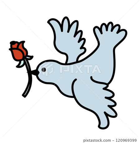 Dove With Red Rose Art 120969399