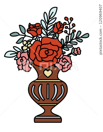 Elegant Floral Vase Design vector 120969407