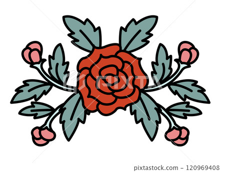 Classic Rose with Buds vector 120969408