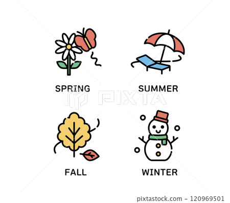Spring, Summer, Autumn, Winter Icons Spring, Summer, Autumn, Winter Icons 120969501