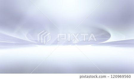 Soft, swirling textures create a mesmerizing abstract pattern against a bright white background, evoking a sense of peace and tranquility in a futuristic space. 120969560