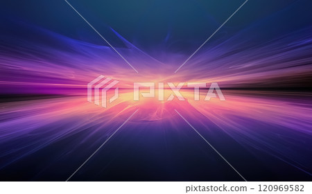 A vibrant abstract landscape features a magneta background with a fractal skyline fading into a serene horizon, creating a sense of depth and tranquility. A vibrant abstract landscape features a magneta background with a fractal skyline fading into a serene horizon, creating a sense of depth and tranquility. 120969582