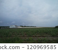 Apron and terminal building from outside the fence at Kitadaito Airport on Kitadaito Island, Okinawa Prefecture 120969585