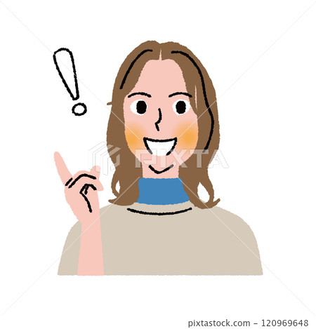 Upper body of a woman solving a problem 1 Upper body of a woman solving a problem 1 120969648