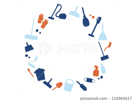 Cleaning tool silhouette circular frame (Scandinavian style) 120969817