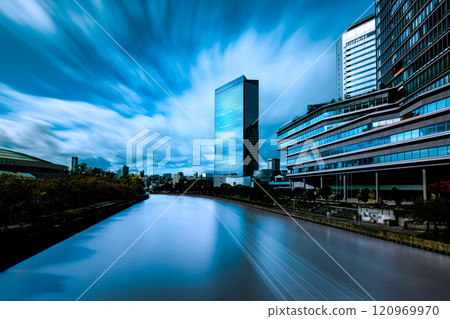 Cloud flow and buildings Cloud flow and buildings 120969970