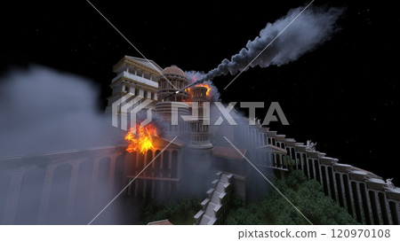 Palace courtyard under attack Palace courtyard under attack 120970108