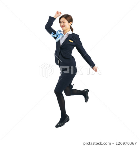 酒店業女性跳躍全身照 120970367