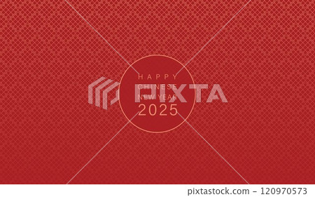 Chinese new year 2025 of the snake banner template design with snake, chinese lantern and chinese fan red background. red traditional chinese vector design with snake. 120970573