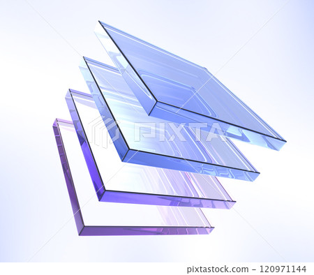 3d abstract glass square shapes in row. Iridescent crystal transparent plates, flying rainbow panels with holographic gradient, dispersion light for ui design, digital tech background. 3D illustration 3d abstract glass square shapes in row. Iridescent crystal transparent plates, flying rainbow panels with holographic gradient, dispersion light for ui design, digital tech background. 3D illustration 120971144