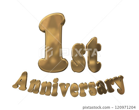 3DCG 人物「1st Anniversary/1st週年紀念標記閃光」金色、金色 120971204