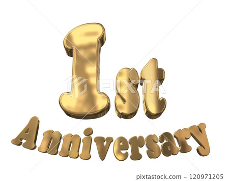 3DCG 人物「1st Anniversary/1st週年紀念標記閃光」金色、金色 3DCG 人物「1st Anniversary/1st週年紀念標記閃光」金色、金色 120971205