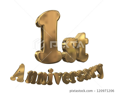 3DCG 人物「1st Anniversary/1st週年紀念標記閃光」金色、金色 120971206