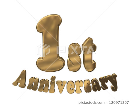 3DCG 人物「1st Anniversary/1st週年紀念標記閃光」金色、金色 3DCG 人物「1st Anniversary/1st週年紀念標記閃光」金色、金色 120971207