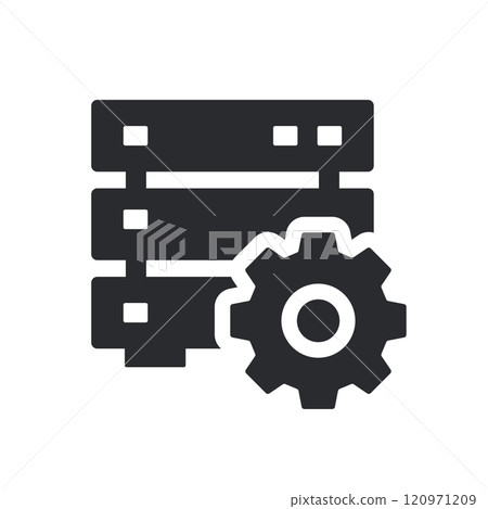 Data processing icon. Vector illustration. Symbol of infrastructure management and customization. Data processing icon. Vector illustration. Symbol of infrastructure management and customization. 120971209