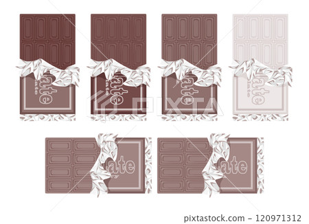 多種口味的巧克力包裝 多種口味的巧克力包裝 120971312