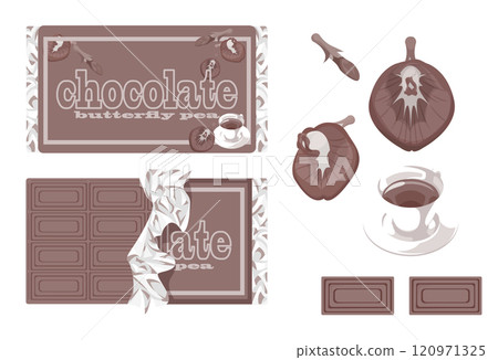 Packaging for a wide variety of flavored chocolates 120971325