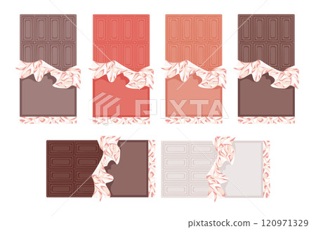 多種口味的巧克力包裝 多種口味的巧克力包裝 120971329