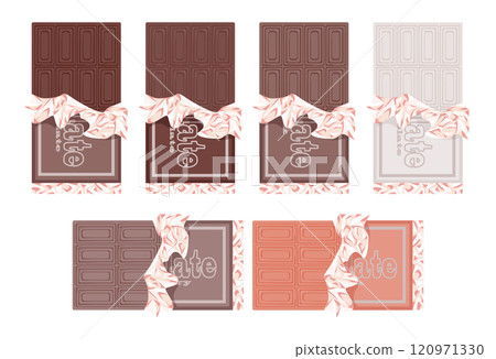 多種口味的巧克力包裝 多種口味的巧克力包裝 120971330
